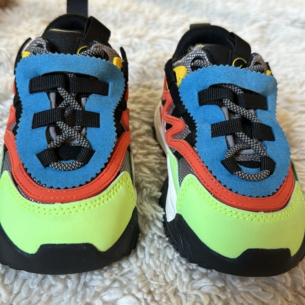 Javi Swiftly Shoes Sneakers Blu/Red/YLW Kids TD US Size 7C - Picture 15 of 15